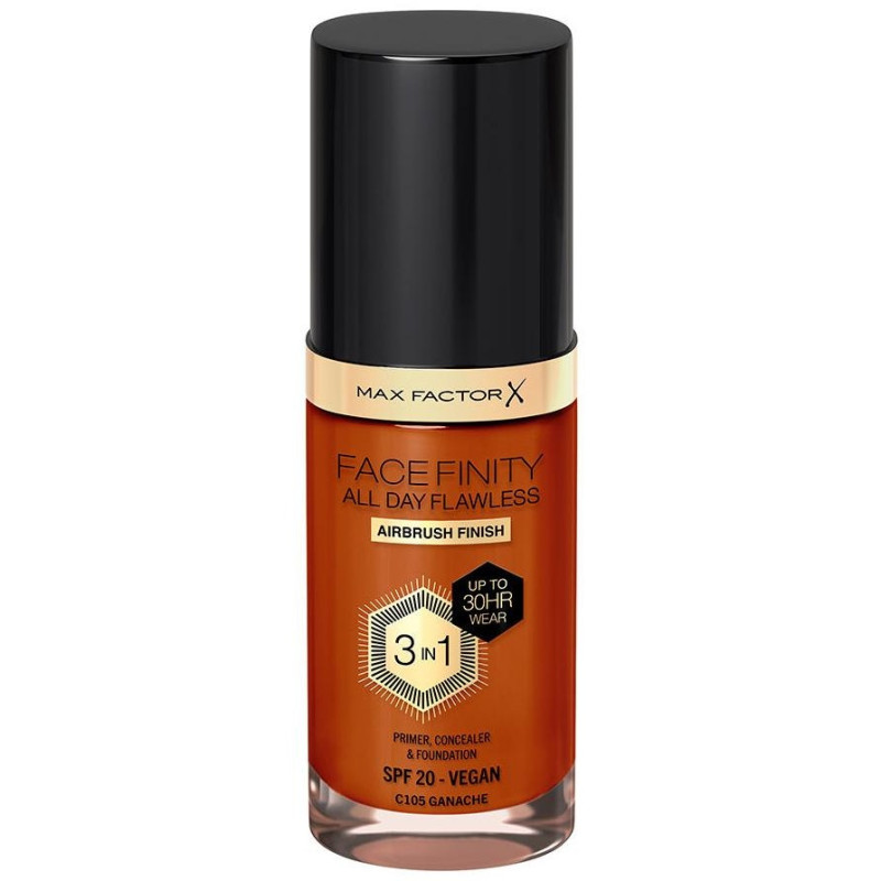 Facefinity All Day Flawless 3 In 1 Foundation C105 - Ganache 30 ml - Max Factor