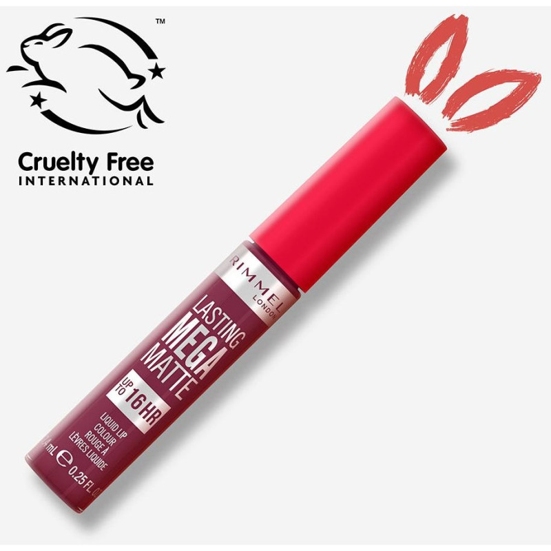 Lasting Mega Matte Liquid Lip Colour 940 Rock Me Purple 7.4ml - Rimmel