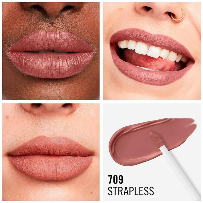 Lasting Mega Matte Liquid Lip Colour 709 Strapless 7.4ml - Rimmel