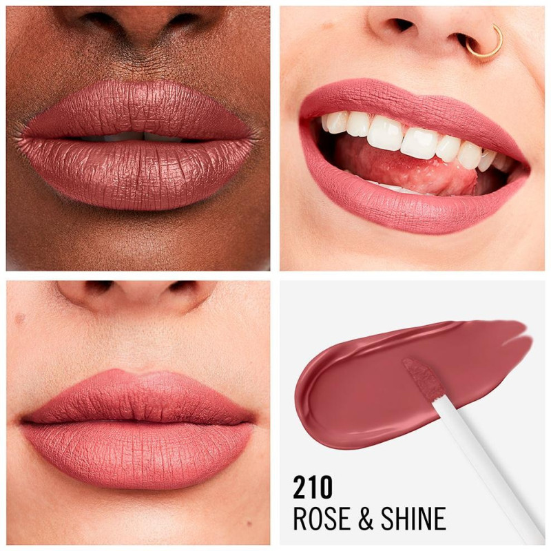 Lasting Mega Matte Liquid Lip Colour 210 Rose y Shine 7.4ml - Rimmel