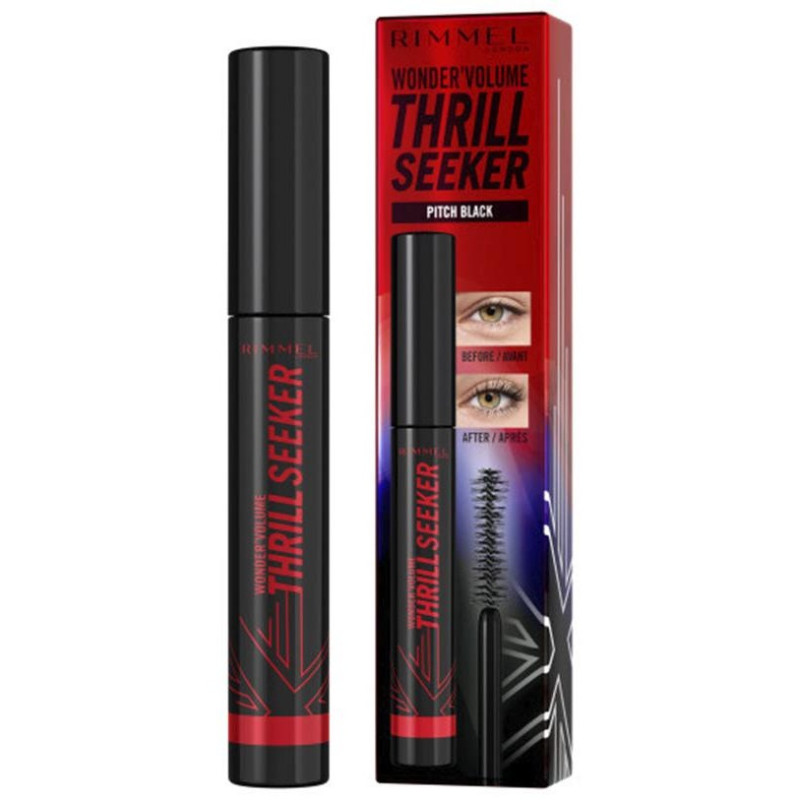 Wonder' Volume Thrill Seeker Máscara de Pestañas 004 - Pitch Black 8 ml - Rimmel