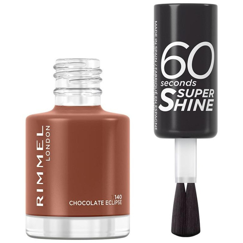 Rimmel 60 Seconds Super Shine Nail Polish 140 Chocolate Eclipse 8Ml