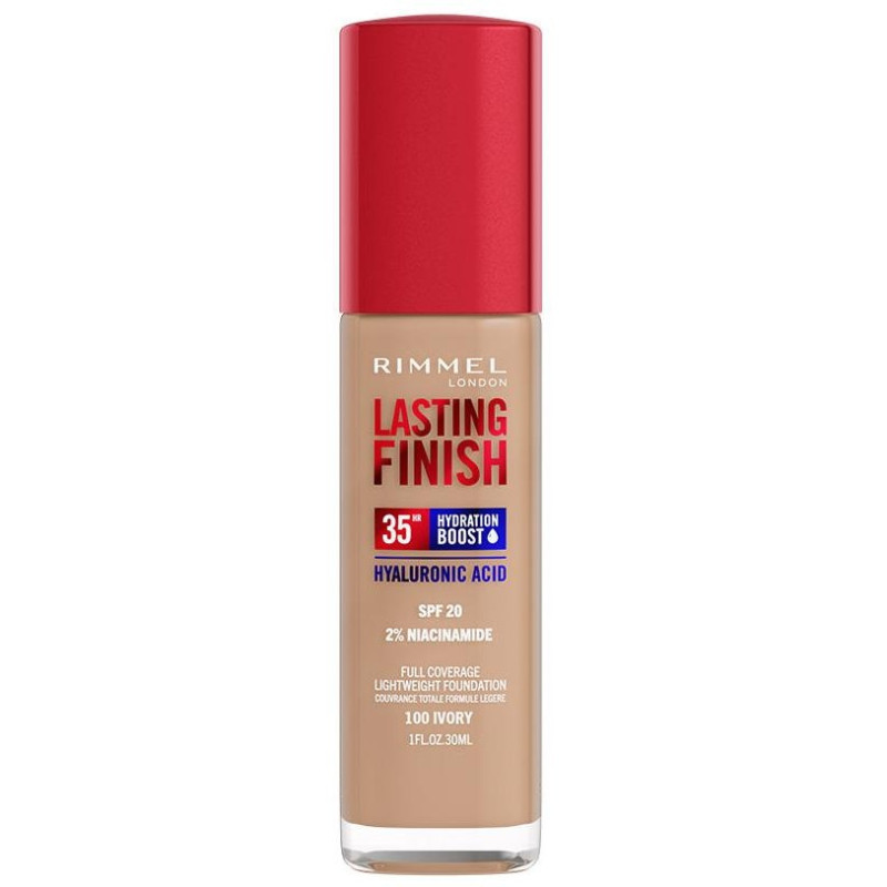Lasting Finish Hydration Boost 35hr Spf20 100 Ivory 30ml - Rimmel