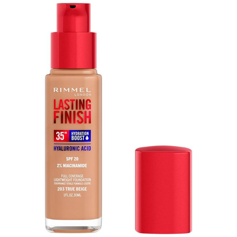 Lasting Finish Hydration Boost 35hr 203 True Beige 30ml - Rimmel