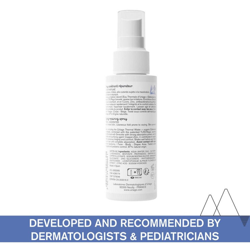 Uriage Bébé 1Er Cu Zn+ Spray Asséchant Réparateur Cheveux 100Ml