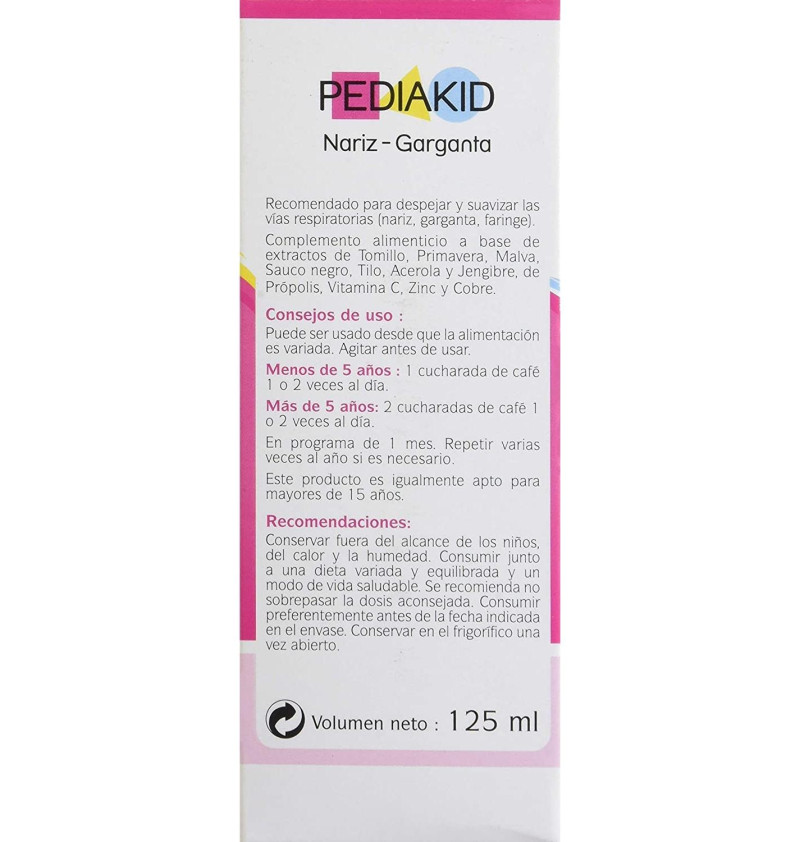 Pediakid Nariz Garganta Jarabe (1 Envase 125 ml) - Ineldea