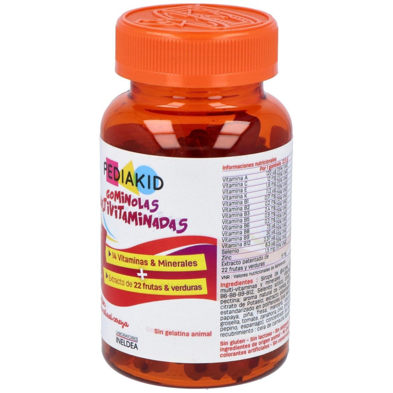 Pediakid Multivitaminadas Sabor Naranja y Cereza 60uds - Ineldea
