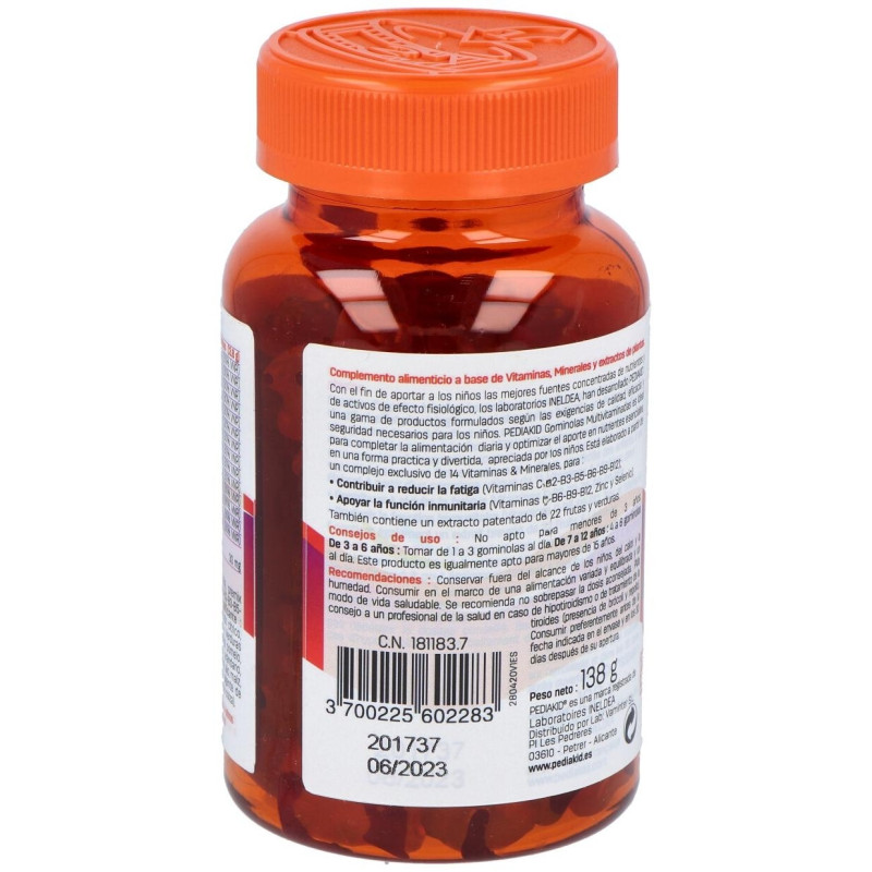 Pediakid Multivitaminadas Sabor Naranja y Cereza 60uds - Ineldea