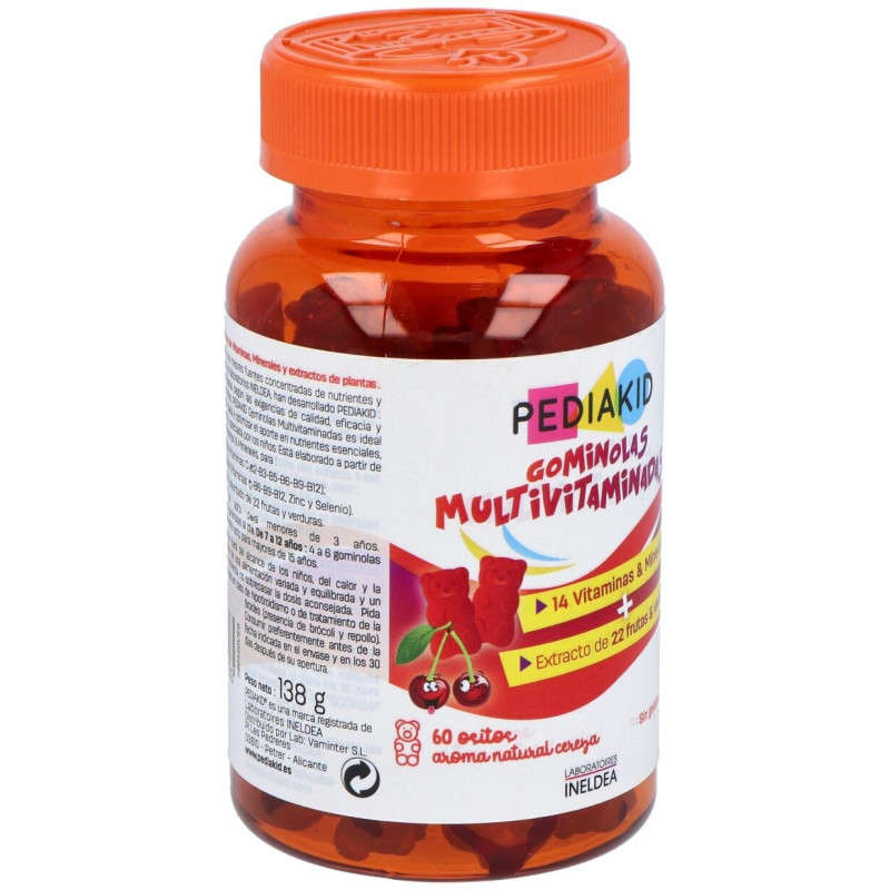 Pediakid Multivitaminadas Sabor Naranja y Cereza 60uds - Ineldea