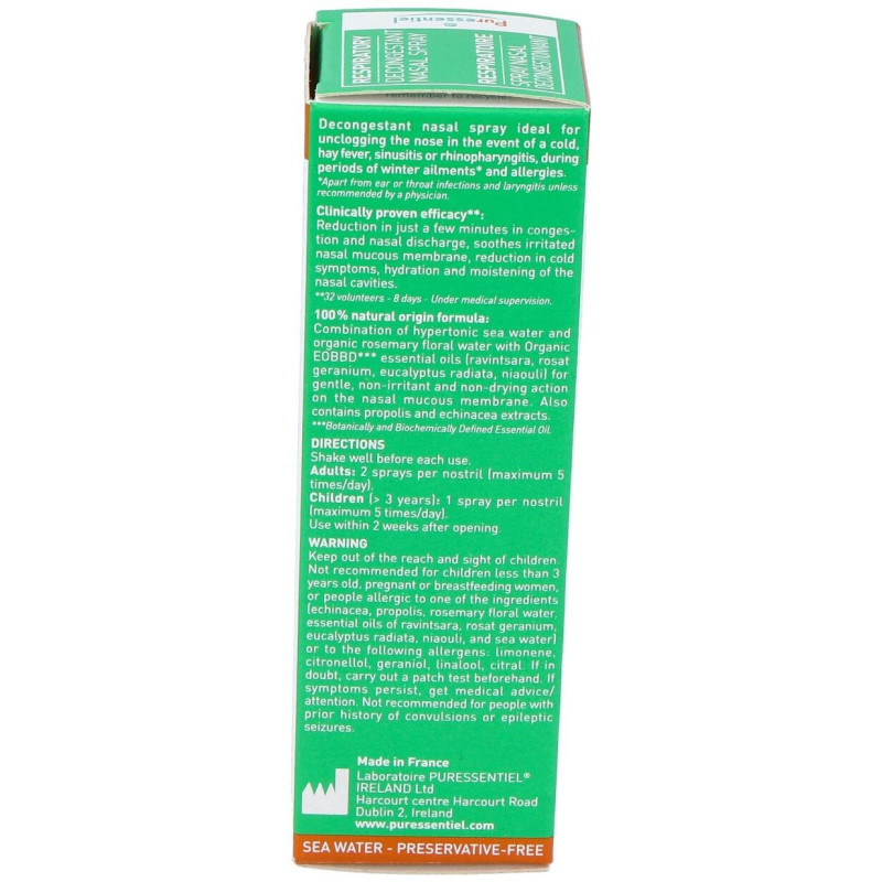 Spray Nasal Descongestionante con Ae Bio 15ml - Puressentiel