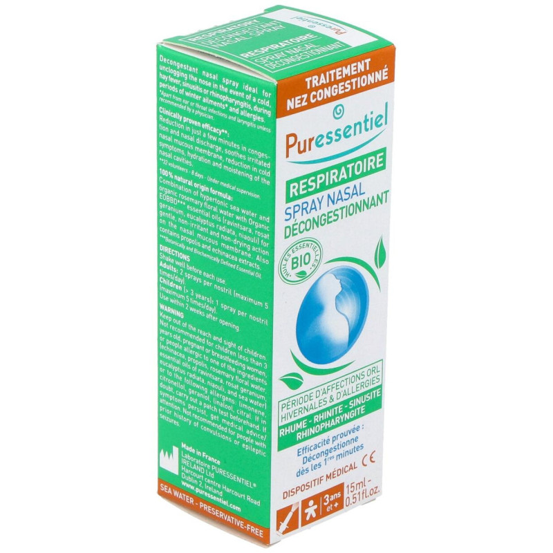 Spray Nasal Descongestionante con Ae Bio 15ml - Puressentiel