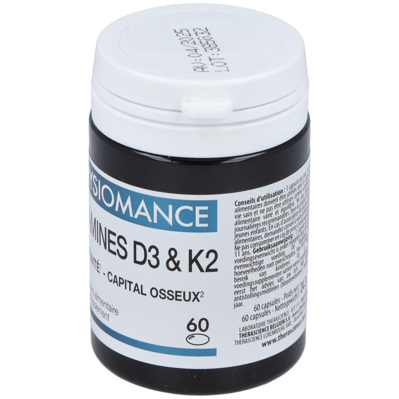 Physiomance Vitamines D3 y K2 60comp - Therascience