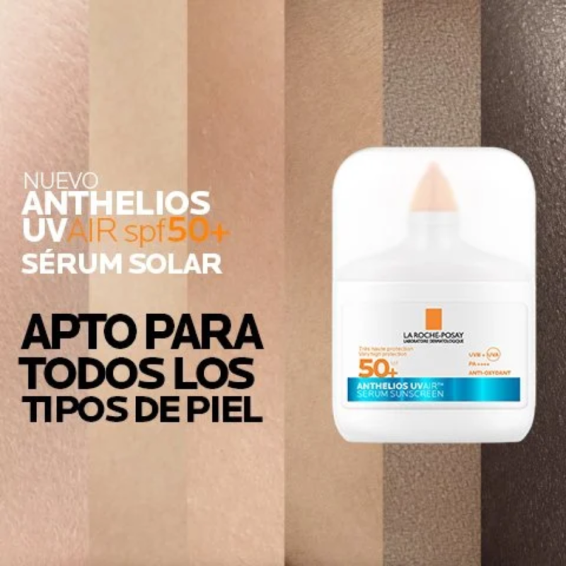 Anthelios UV Air Serum Protector Solar SPF50+ Tono Claro, 50 ml. - La Roche Posay