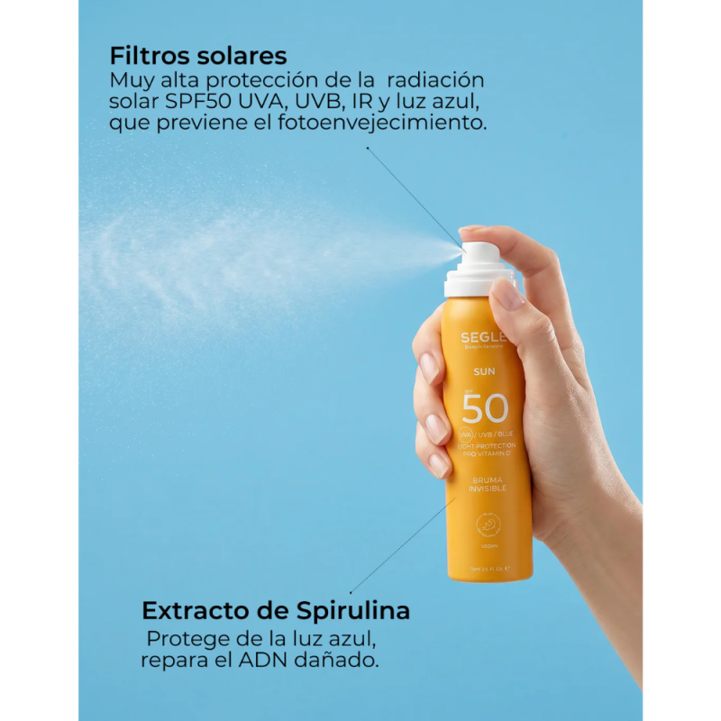 Bruma Solar Facial Invisible SPF50, 75 ml. - Segle Clinical 