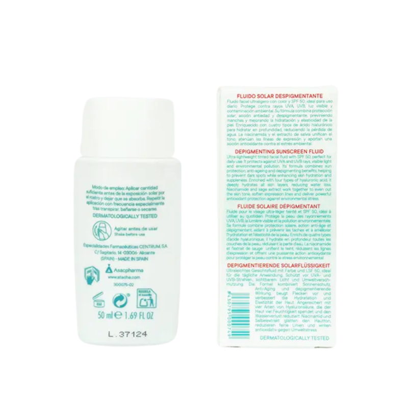 Be Sun Despigmen Shield Protect SPF 50 con color, 50 ml. - Atache