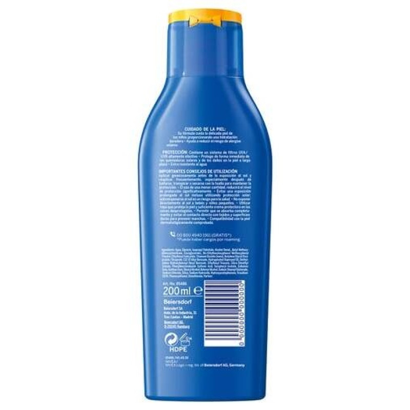 Sun Niños Protector Hidratante Waterproof spf50+ 200 ml - Nivea