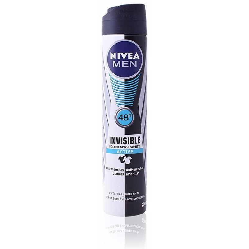 Men Black y White Active Desodorante Vaporizador 200 ml - Nivea