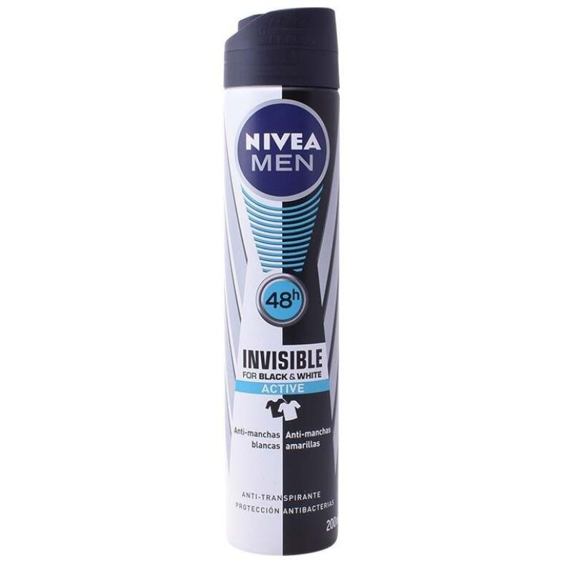 Men Black y White Active Desodorante Vaporizador 200 ml - Nivea