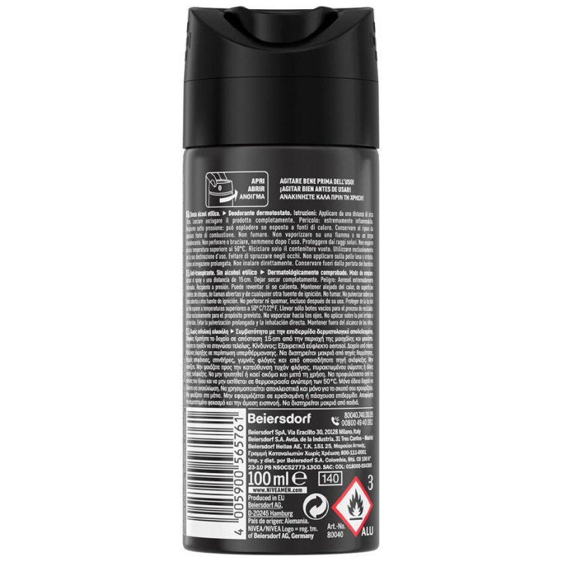 Men Black Y White Invisible Deo Vapo 100 Ml