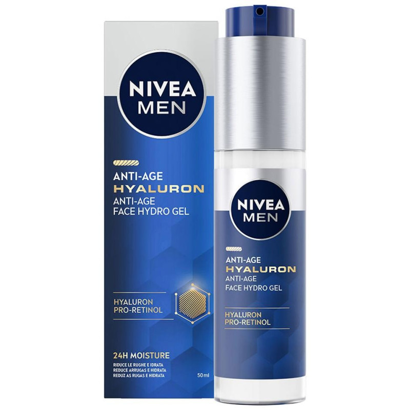 Men Anti - Age Hyaluron Gel Facial Hidratante 50 ml - Nivea