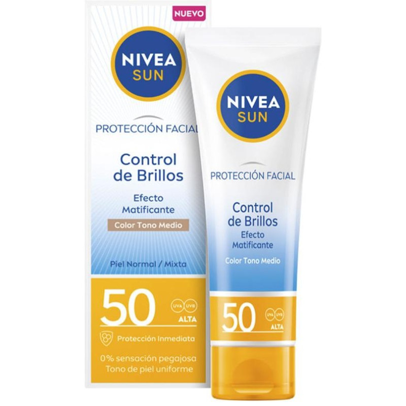 Sun Control Brillos Facial Matificante Medio spf50 40 ml - Nivea
