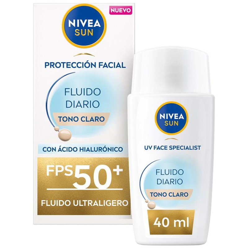 Sun Fluido Diario Protección Facial spf50+ Tono Claro 40 ml - Nivea