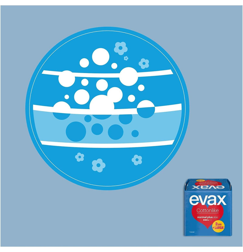 Compresas Higienicas Femeninas - Evax Cottonlike (Normal Plus Alas 28 Compresas)