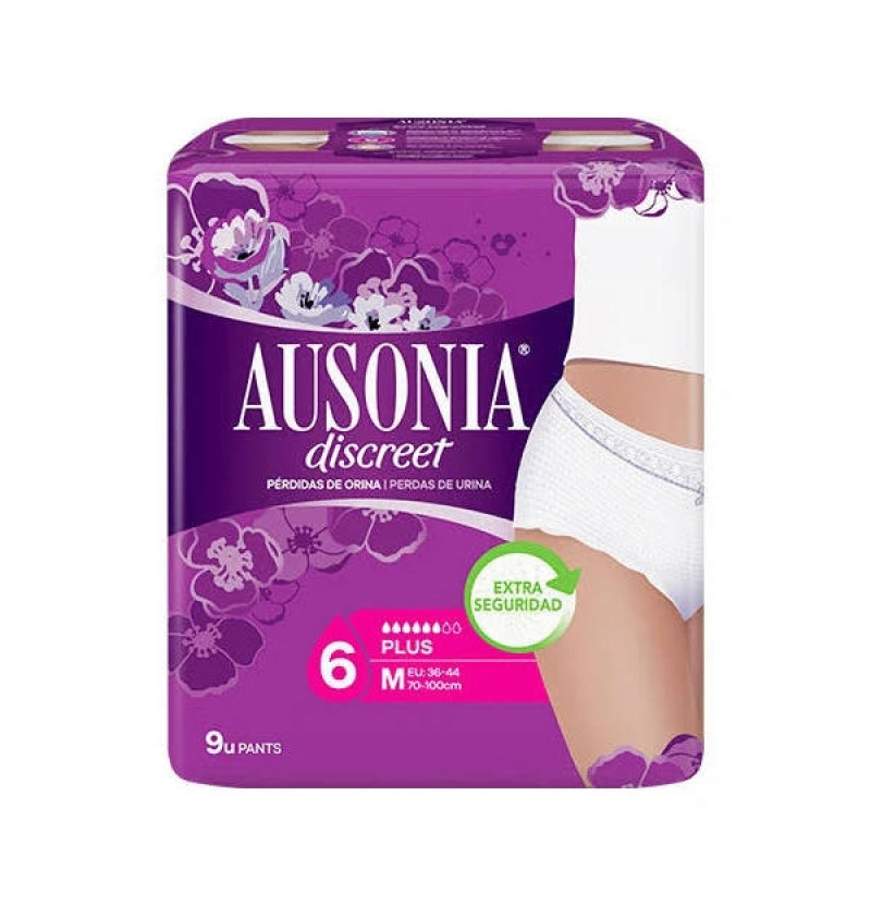Absorbente Incontinencia Orina Muy Ligera - Ausonia Discreet Pants (8 Unidades Talla Mediana) - Procter&gamble España S.a