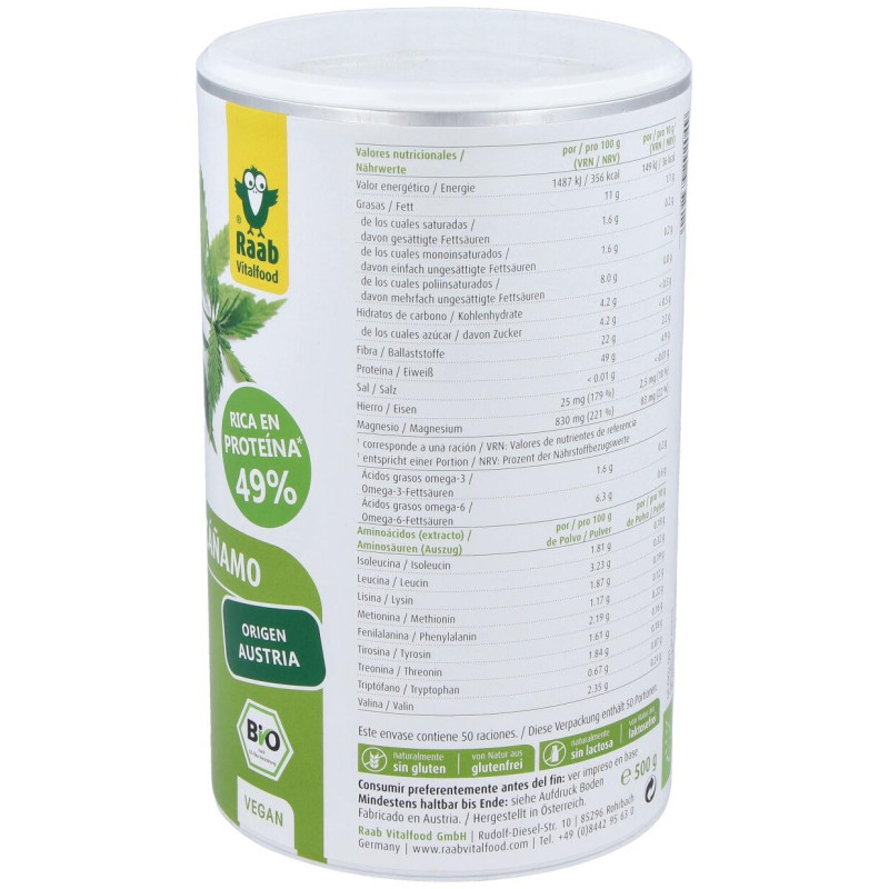 Proteina De Cañamo Natural 500Gr. Bio