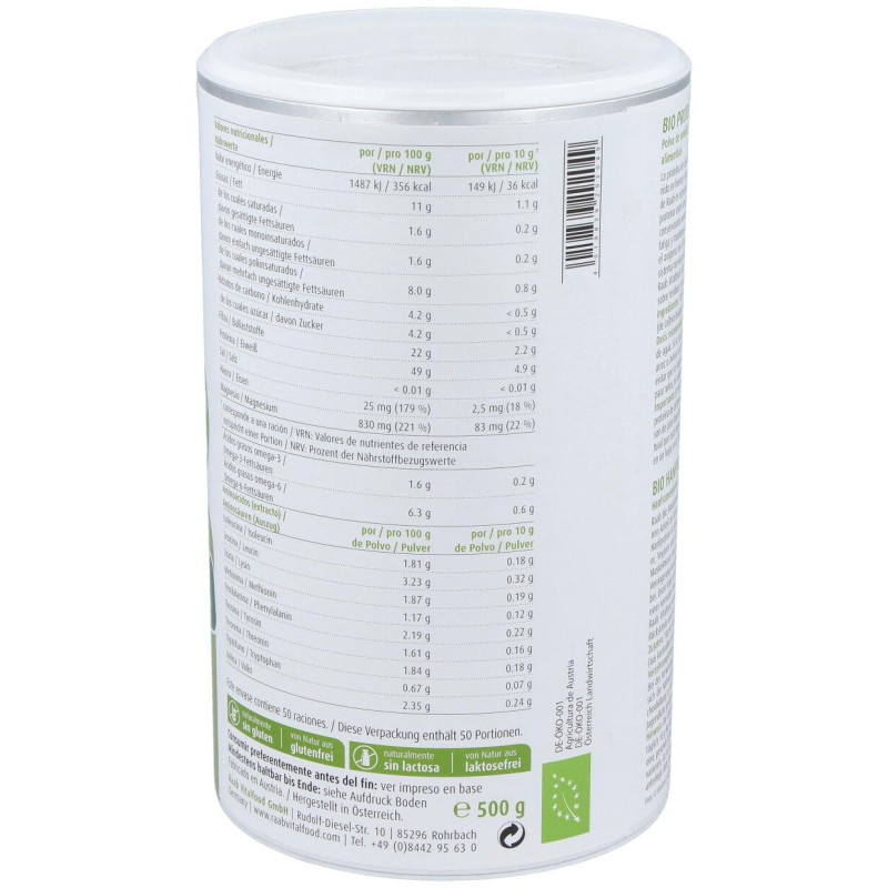 Proteina De Cañamo Natural 500Gr. Bio