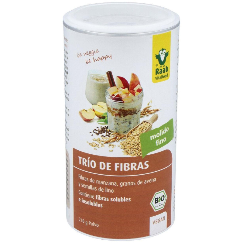 Trío Fibras Manzana Avena Lino Bio Vegano 210g - Raab Vitalfood