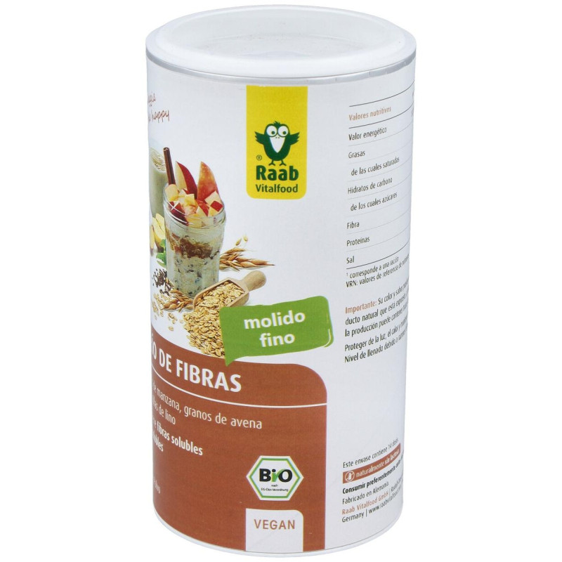 Trío Fibras Manzana Avena Lino Bio Vegano 210g - Raab Vitalfood