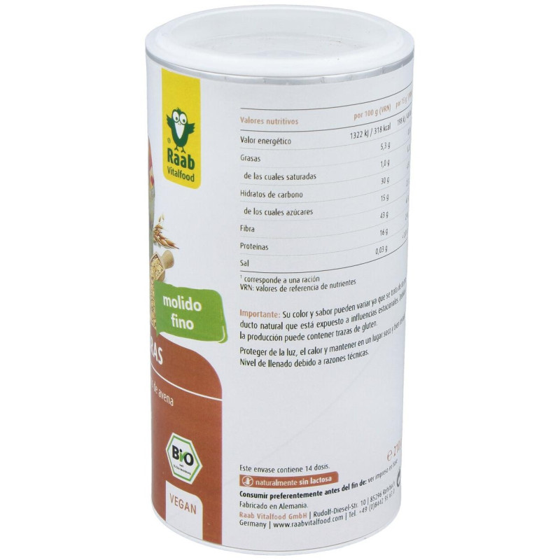 Trío Fibras Manzana Avena Lino Bio Vegano 210g - Raab Vitalfood