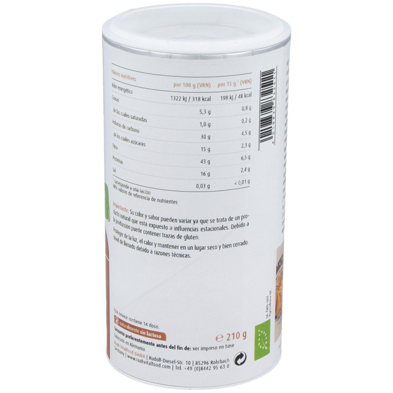 Trío Fibras Manzana Avena Lino Bio Vegano 210g - Raab Vitalfood