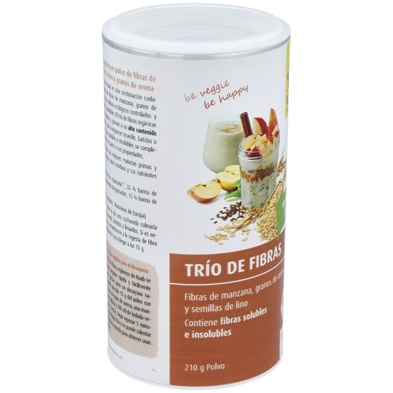 Trío Fibras Manzana Avena Lino Bio Vegano 210g - Raab Vitalfood