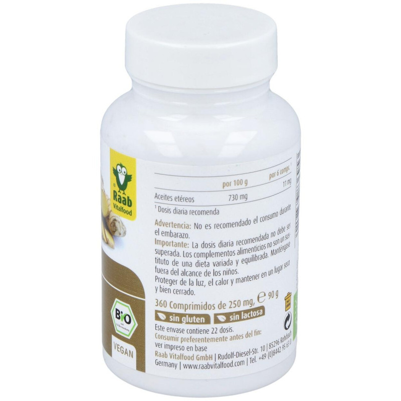 Raab Jengibre 160comp Bio - Raab Vitalfood