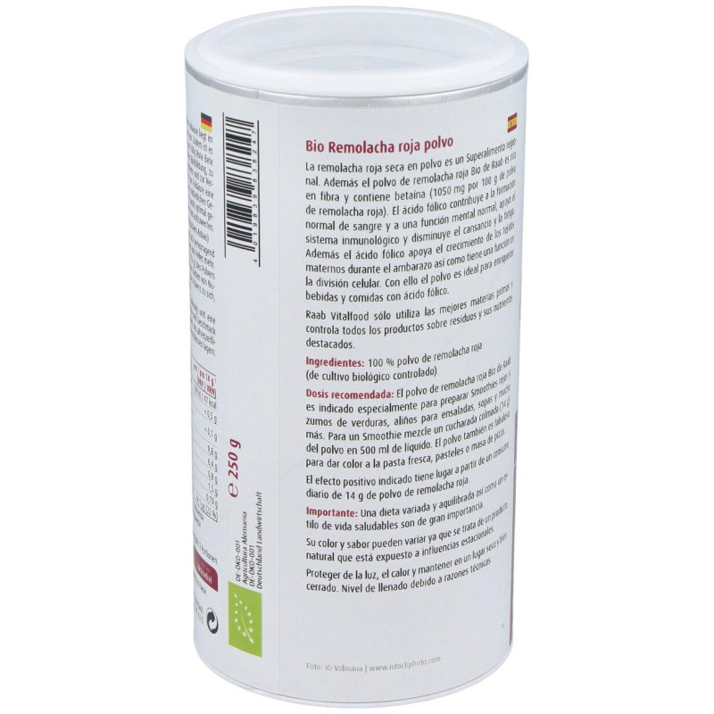 Remolacha Roja Polvo 250gr. Bio - Raab Vitalfood