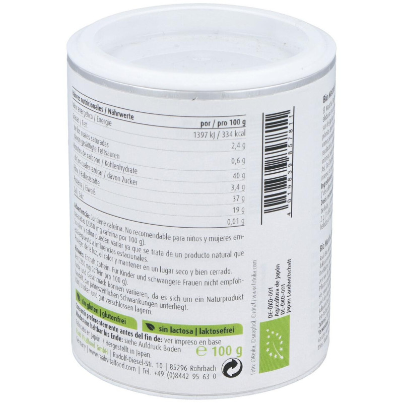 Matcha Te Verde Basic Polvo 100g - Raab Vitalfood