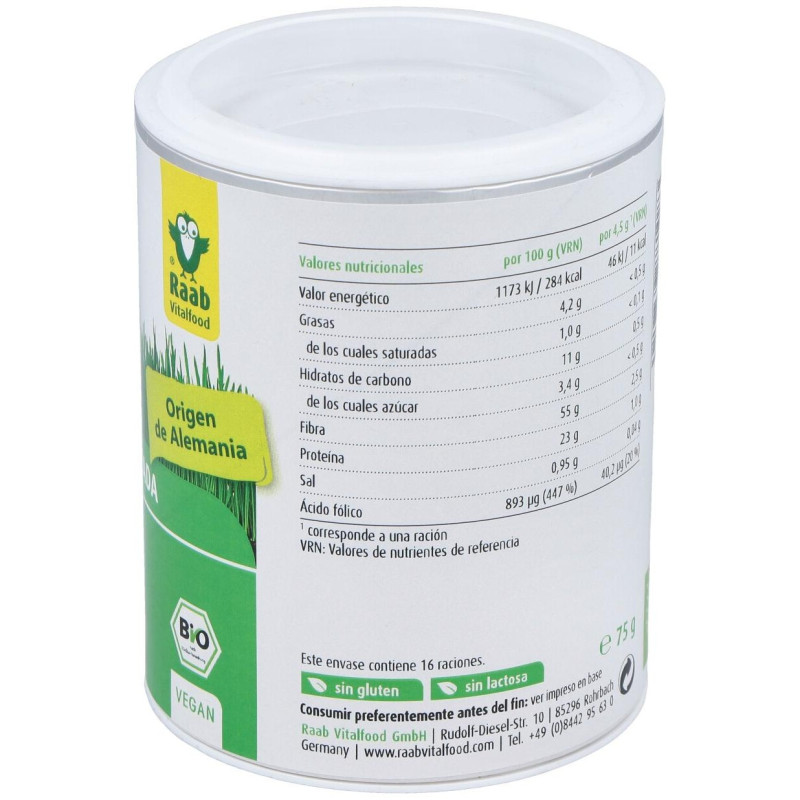 Verde de Cebada Polvo 75gr. Bio - Raab Vitalfood