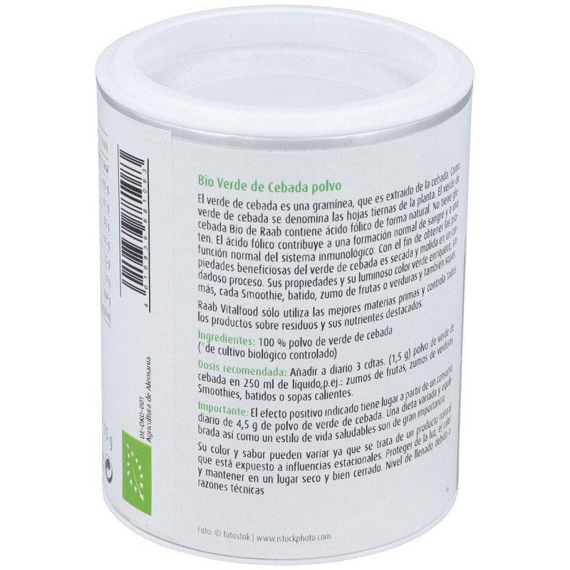 Verde de Cebada Polvo 75gr. Bio - Raab Vitalfood