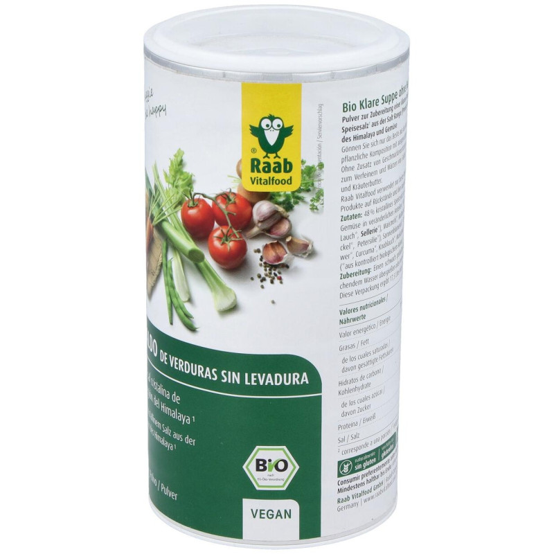 Caldo de Verduras sin Levadura Bote Bio 350g - Raab Vitalfood