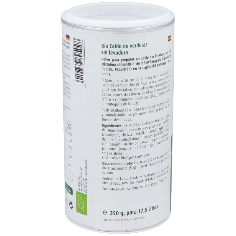 Caldo de Verduras sin Levadura Bote Bio 350g - Raab Vitalfood