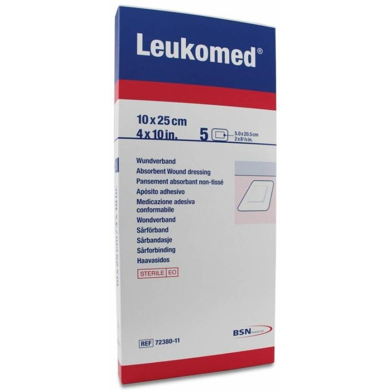 Apósito Postoperatorio 10 cm X 25 Cm, 5 Uds - Leukomed
