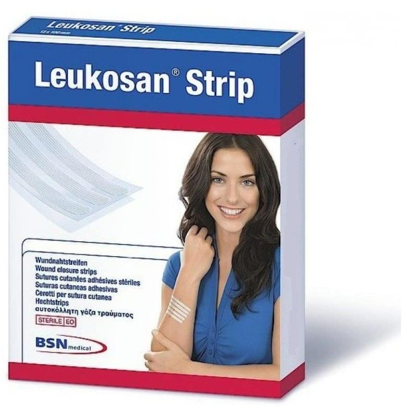 Leukosan Strip - Sutura Cutanea Esteril (Tira 100 Mm  X 6 Mm 20 Tiras)