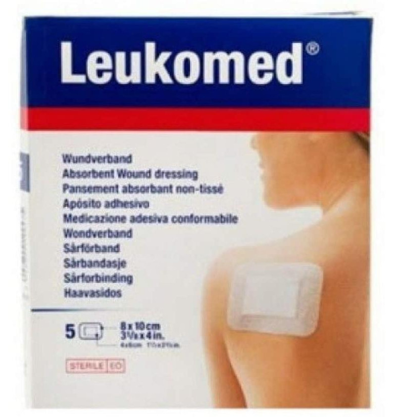 Leukomed - Aposito Esteril Adh (5 Unidades 10 cm X 8 Cm) - Sin Marca