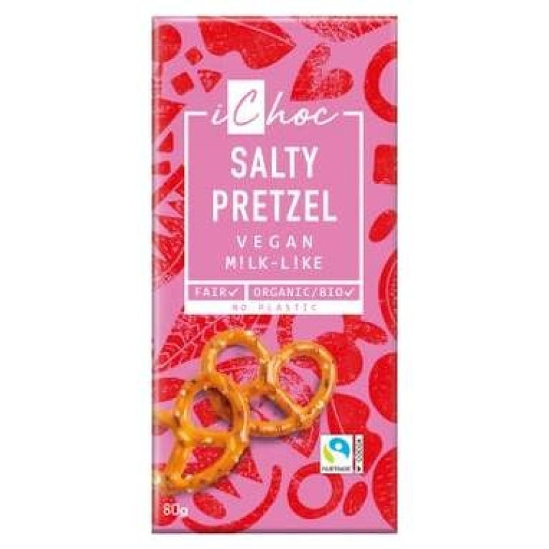 Salty Pretzel Trozos de Pretzel Chocolate 80g Bio - Ichoc