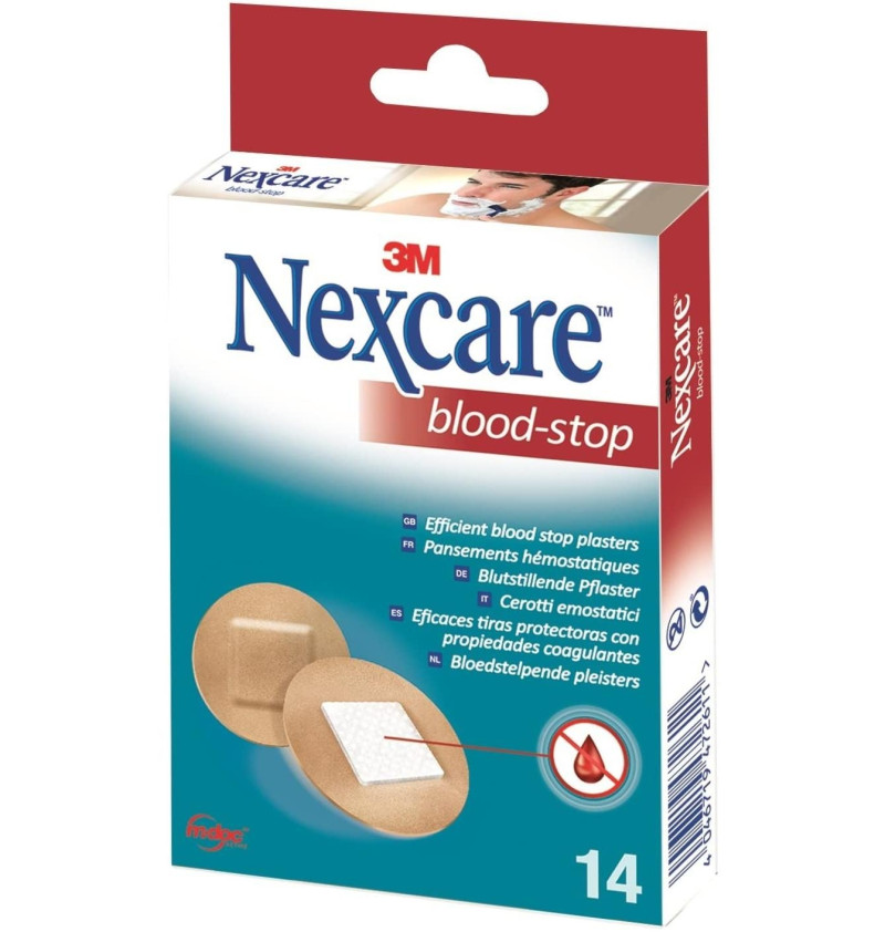 Nexcare Blood Stop, Aposito Coagulante, 30 Apositos Redondos, 22.5 mm. - 3M