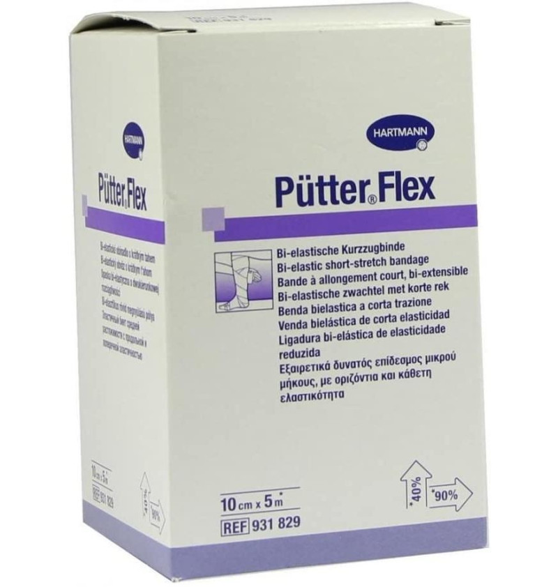 Venda Compresiva Bielastica - Putter Flex Comp Fuerte Traccion Corta (1 Unidad 5 M X 10 Cm) - Laboratorios Hartmann