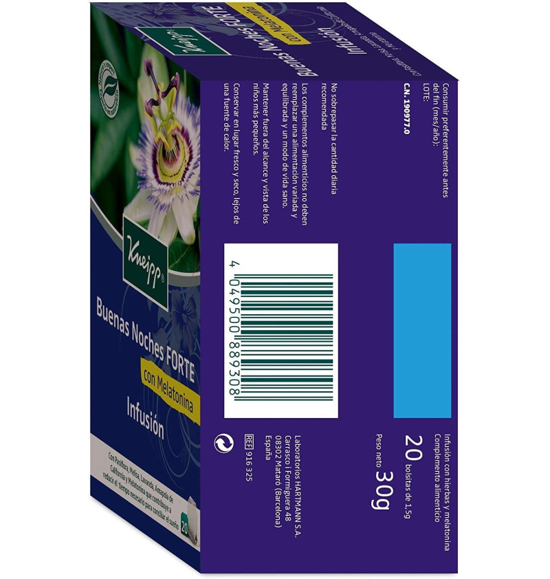 Kneipp Buenas Noches Forte Con Melatonina Infusion (20 Bolsitas)