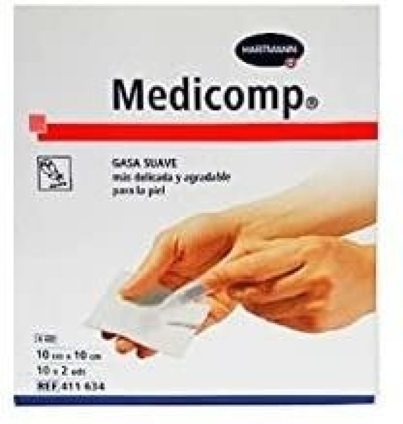 Medicomp Compresas - Aposito Esteril (10 Sobres 2 Unidades 10 cm X 10 Cm) - Laboratorios Hartmann